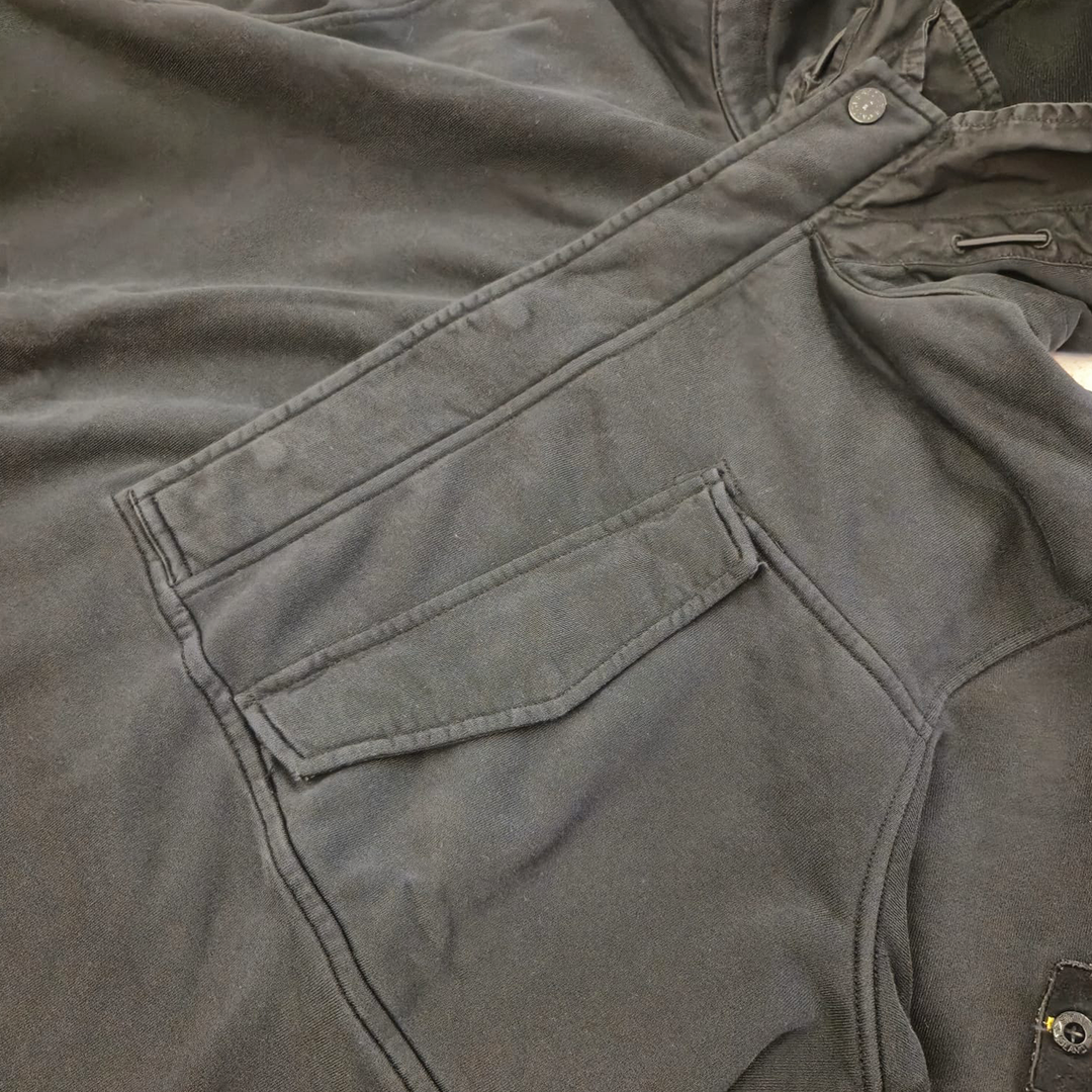 Stone Island Black Half-Zip Hooded Sweater (L)