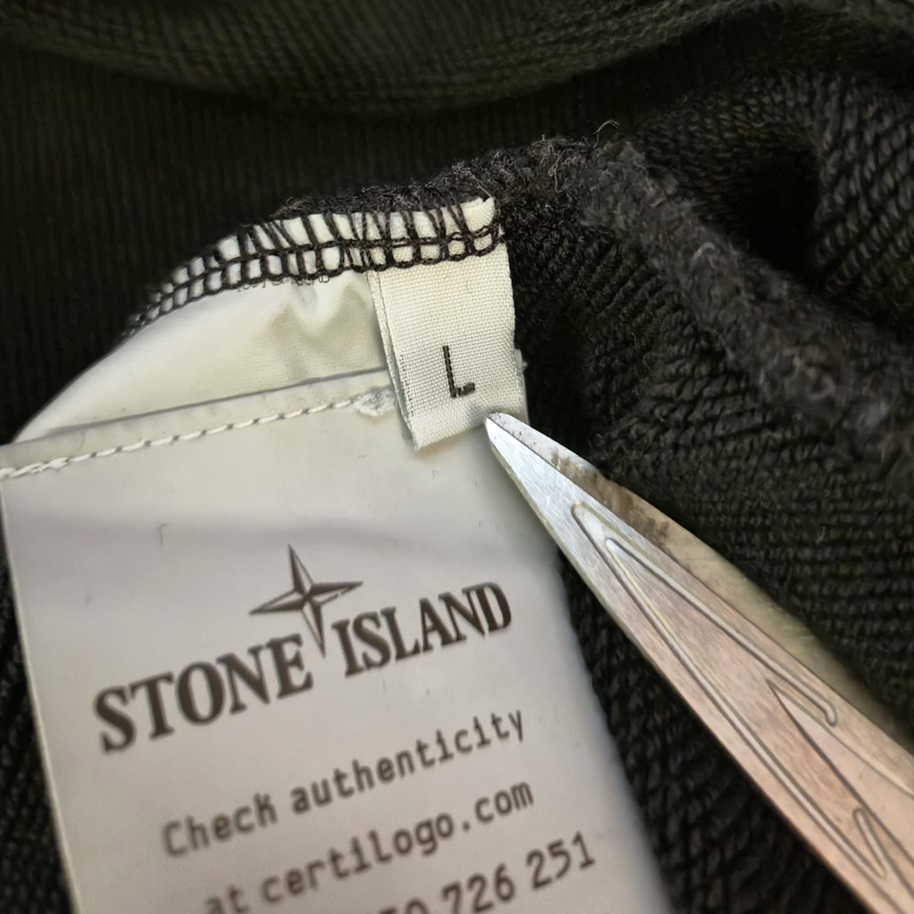 Stone Island Black Half-Zip Hooded Sweater (L)