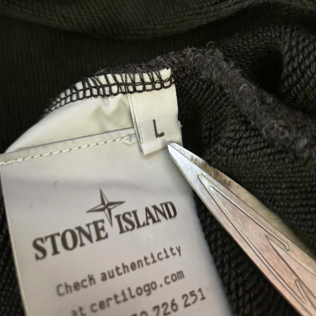 Stone Island Black Half-Zip Hooded Sweater (L)