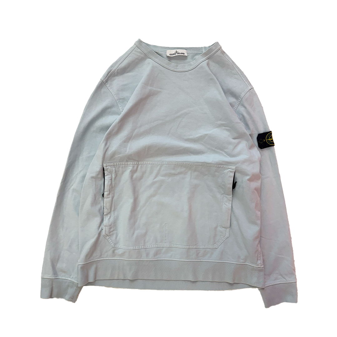 Stone Island Middle Pocket Light Blue Sweater (XXL)
