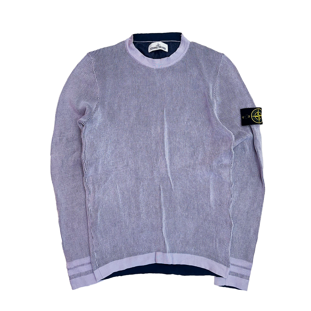 Stone Island Lilac and Blue Knitted Sweater (S)
