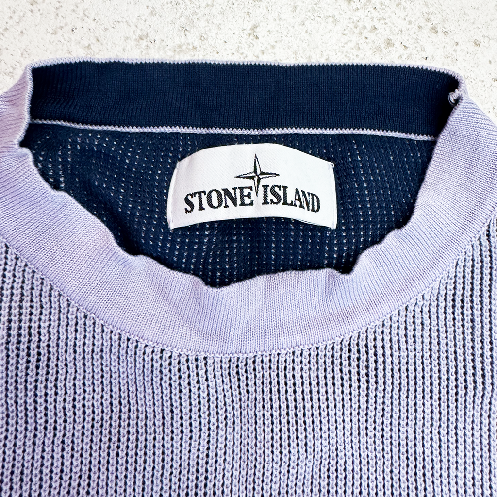 Stone Island Lilac and Blue Knitted Sweater (S)