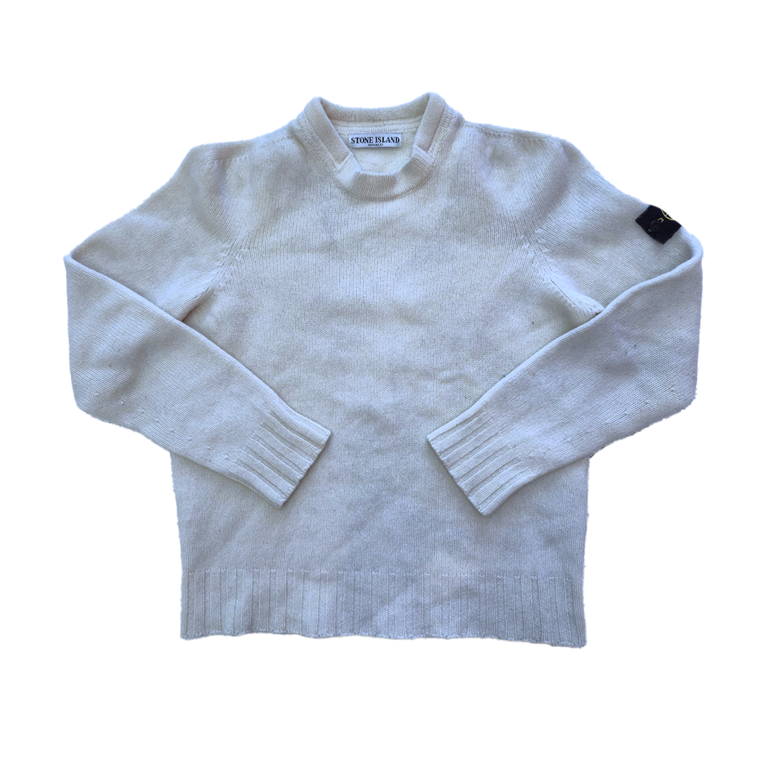 Stone Island White Knit Sweater (M)