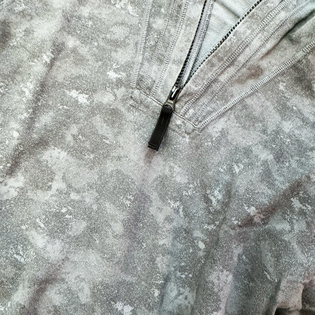 Stone Island Grey Cotton Marl Quarter Zipped Hoodie (S)