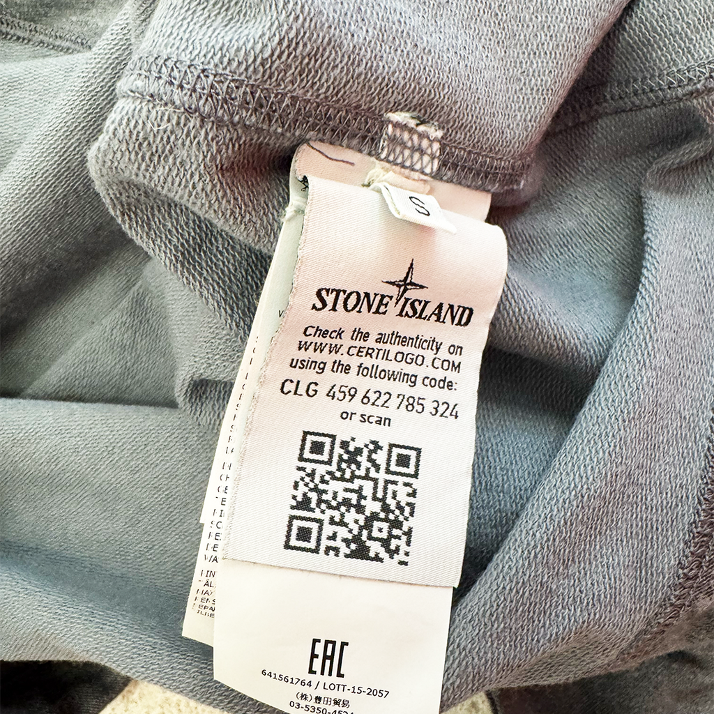 Stone Island Grey Cotton Marl Quarter Zipped Hoodie (S)