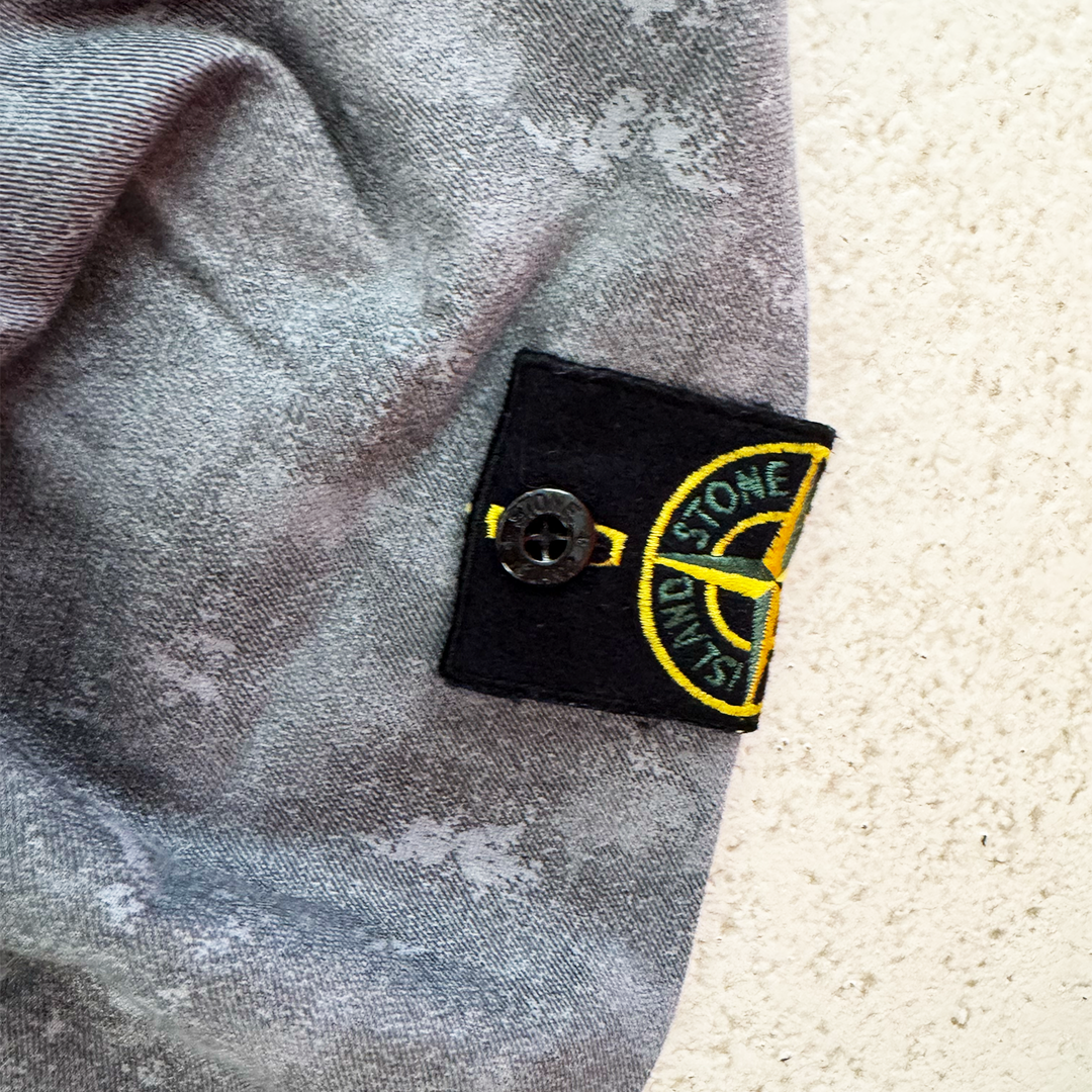 Stone Island Grey Cotton Marl Quarter Zipped Hoodie (S)