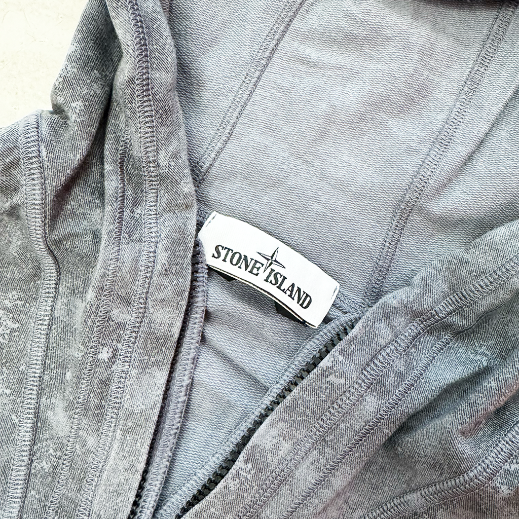 Stone Island Grey Cotton Marl Quarter Zipped Hoodie (S)