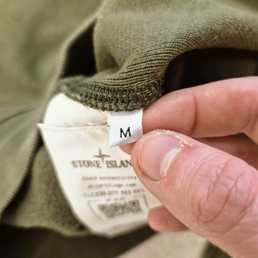 Stone Island High Neck Zip Up Olive Sweater (M)