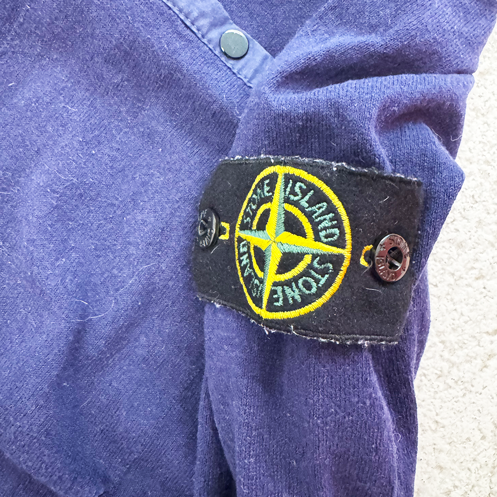 Stone Island Pocket Buttoned Long Sleeve Navy Polo (L)