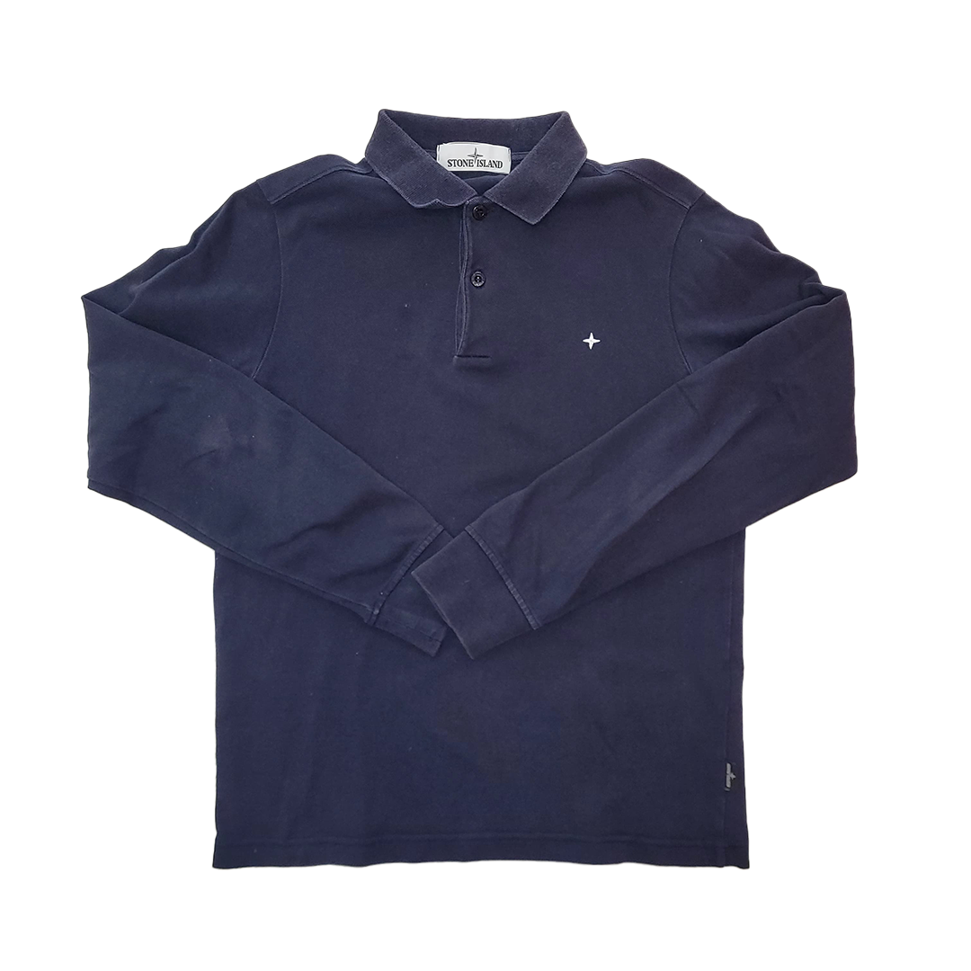 Stone Island Long Sleeve Navy Polo (S)