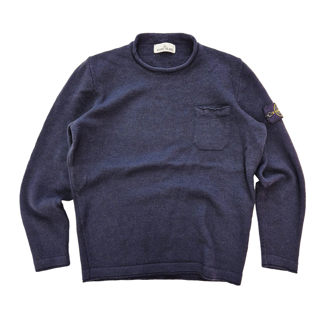 Stone Island Blue Wool Sweater (XL)