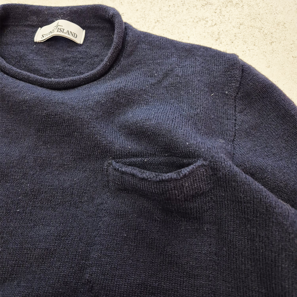 Stone Island Blue Wool Sweater (XL)