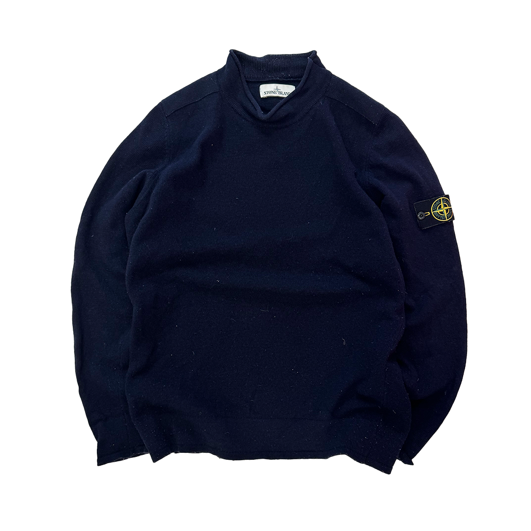 Stone Island Wool Dark Blue Sweater (L)