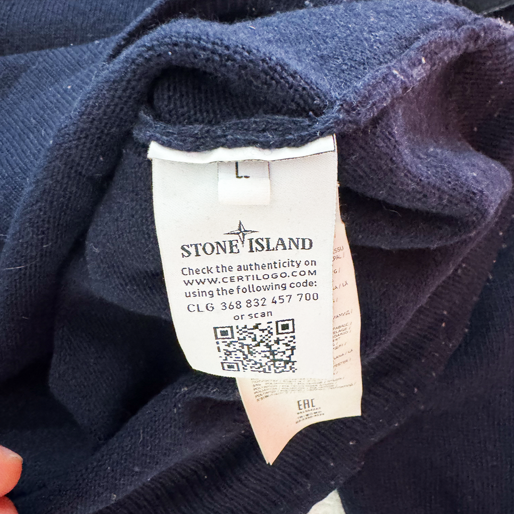 Stone Island Wool Dark Blue Sweater (L)