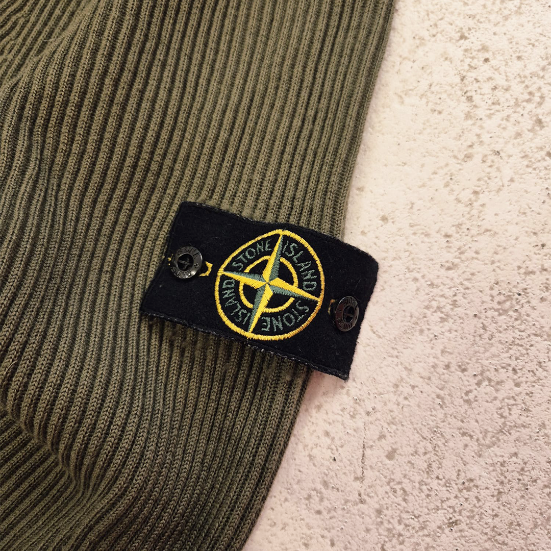 Stone Island Turtleneck Olive Knit Sweater (M)