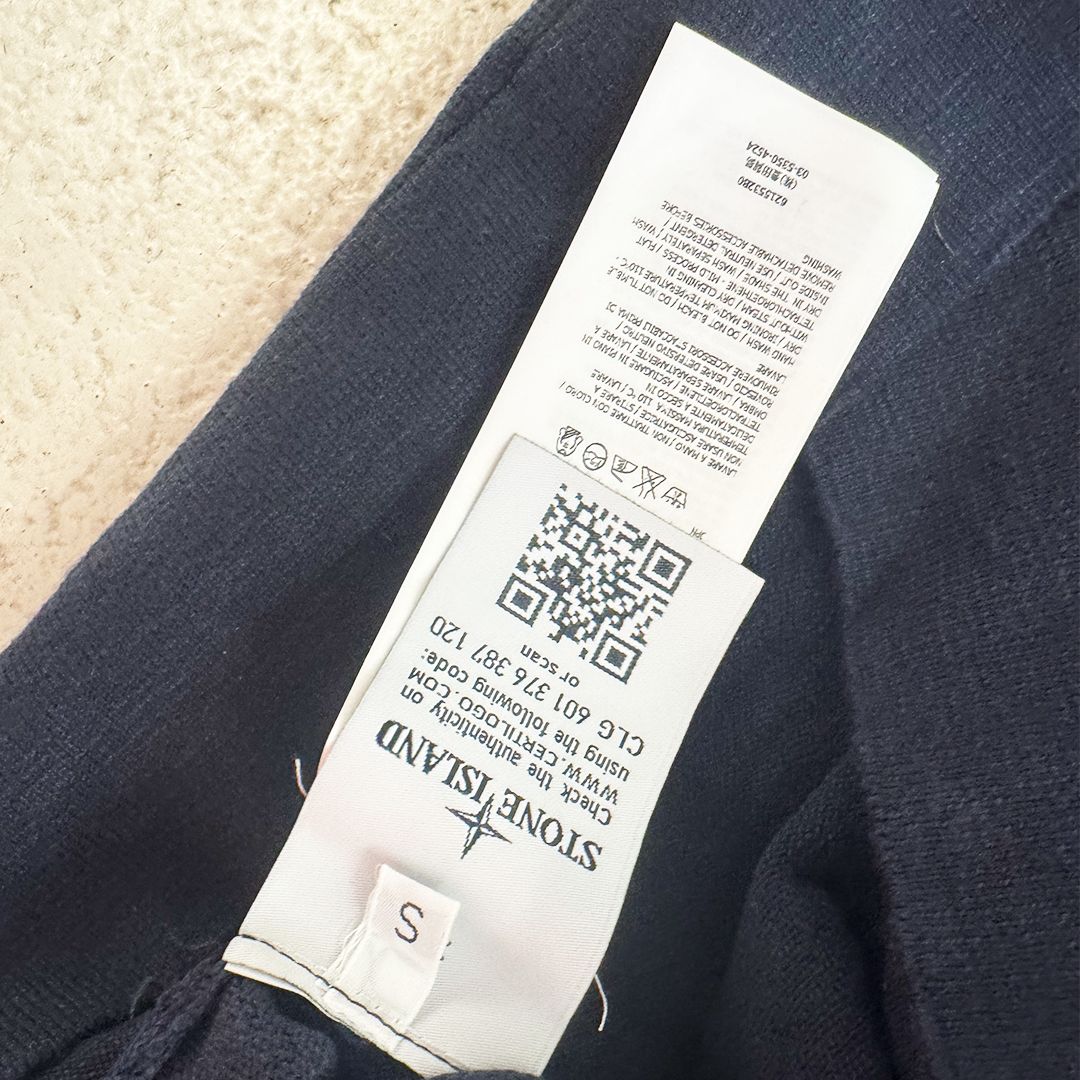 Stone Island Navy V-Neck Sweater (S)