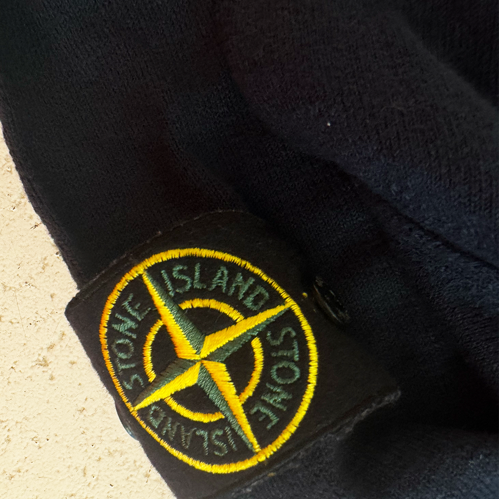 Stone Island Navy V-Neck Sweater (S)