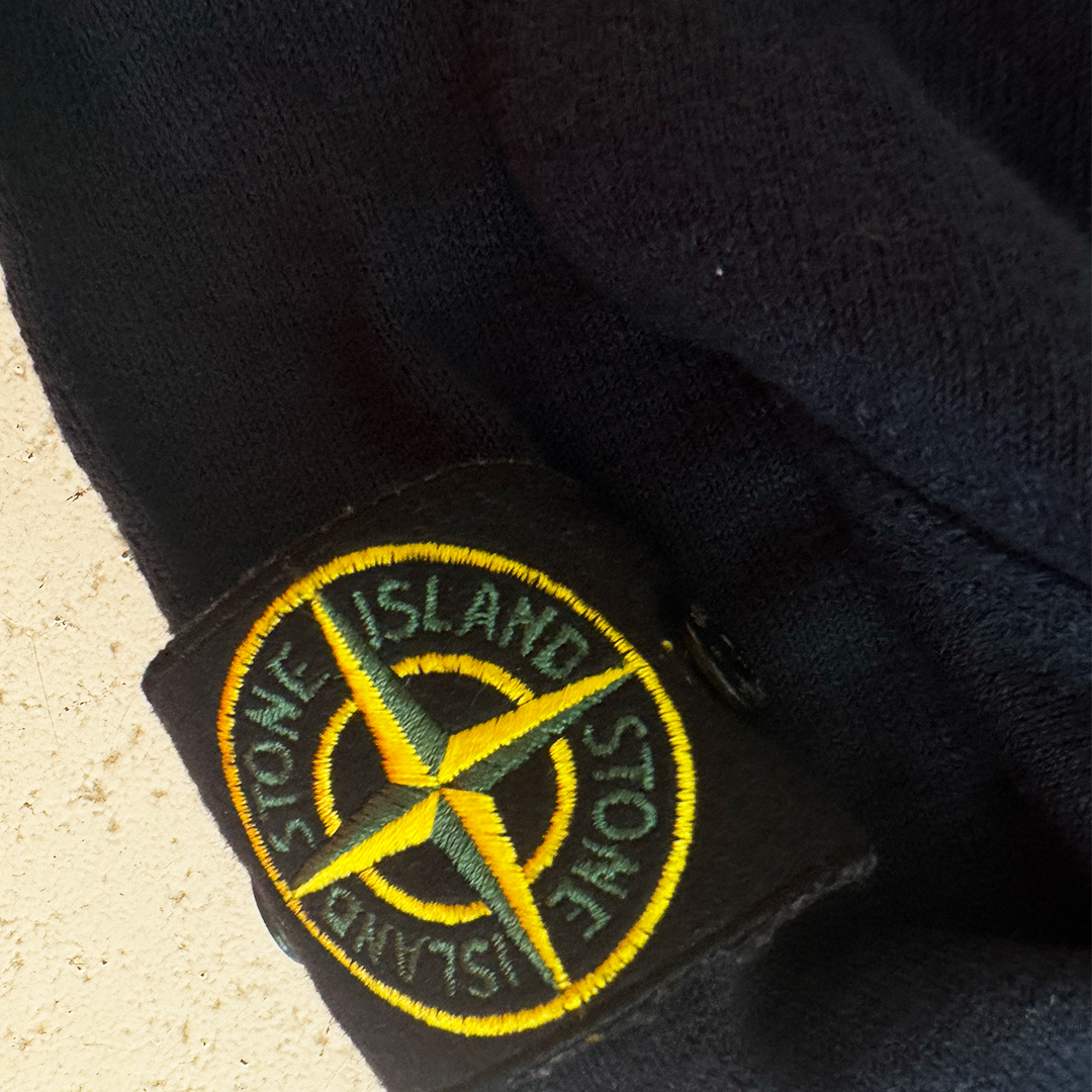 Stone Island Navy V-Neck Sweater (S)
