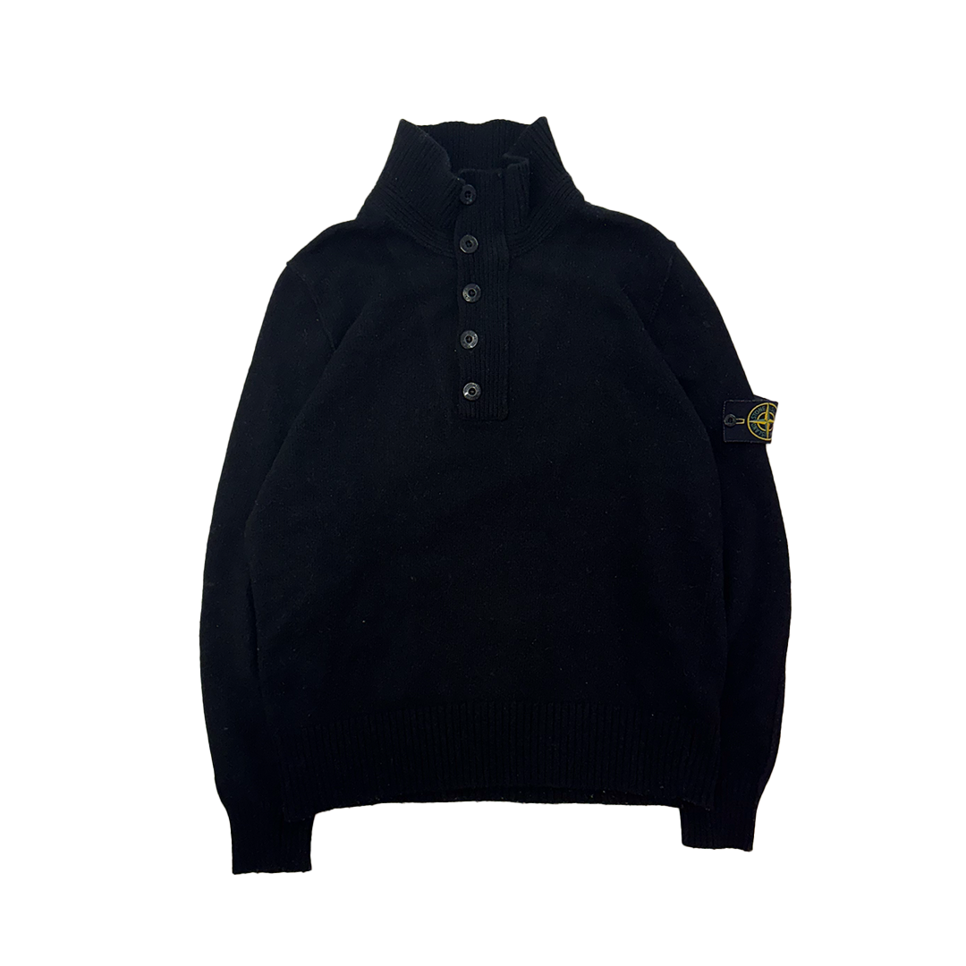 Stone Island Vintage Knitted Wool Black Sweater (XL)