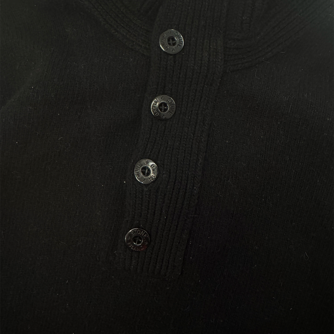 Stone Island Vintage Knitted Wool Black Sweater (XL)