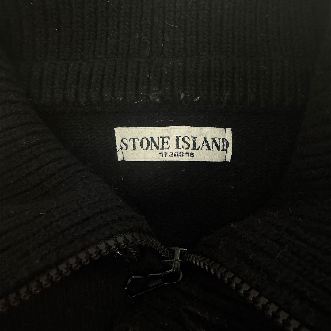 Stone Island Vintage Knitted Wool Black Sweater (XL)