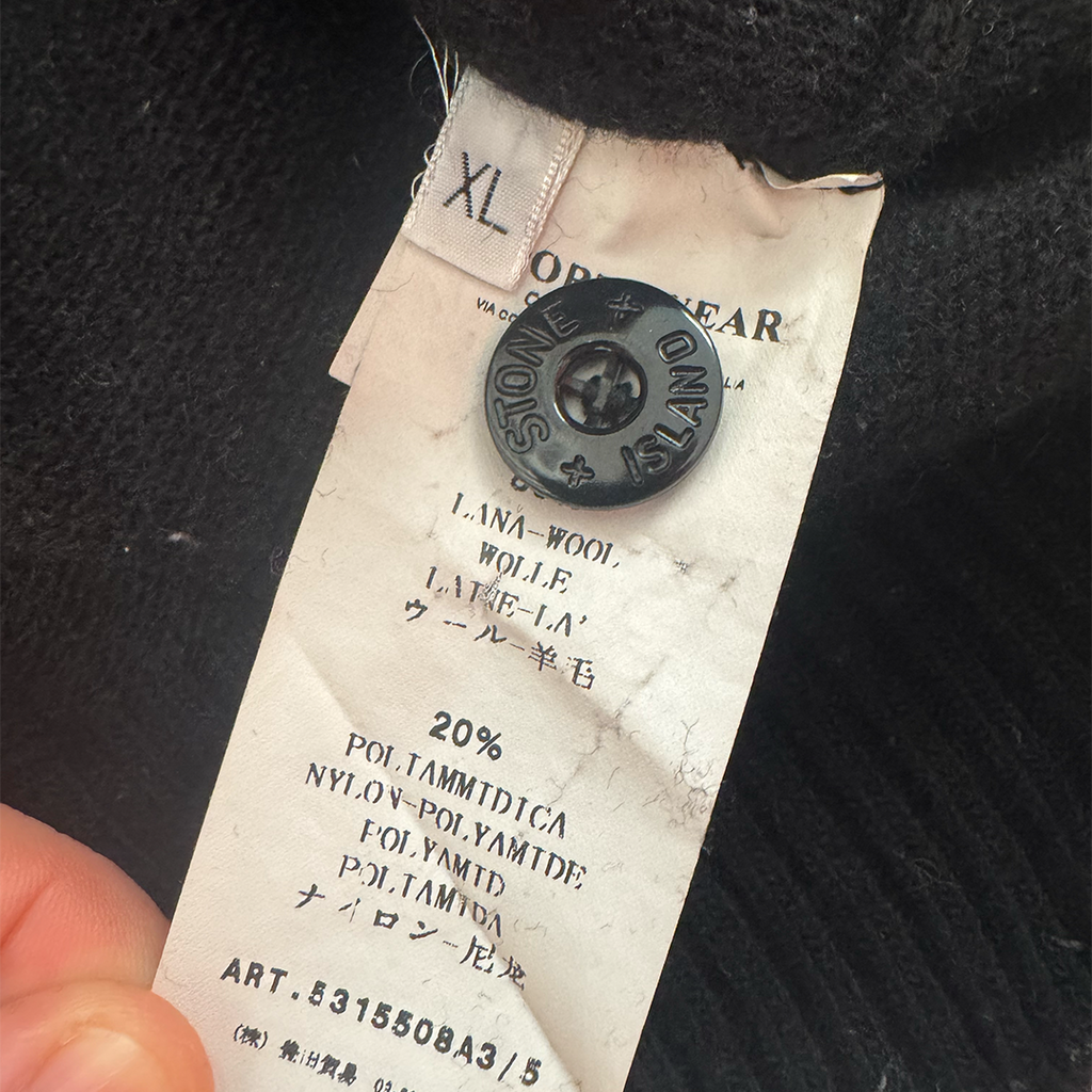 Stone Island Vintage Knitted Wool Black Sweater (XL)