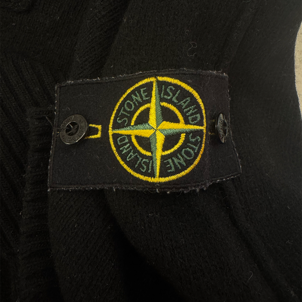 Stone Island Vintage Knitted Wool Black Sweater (XL)