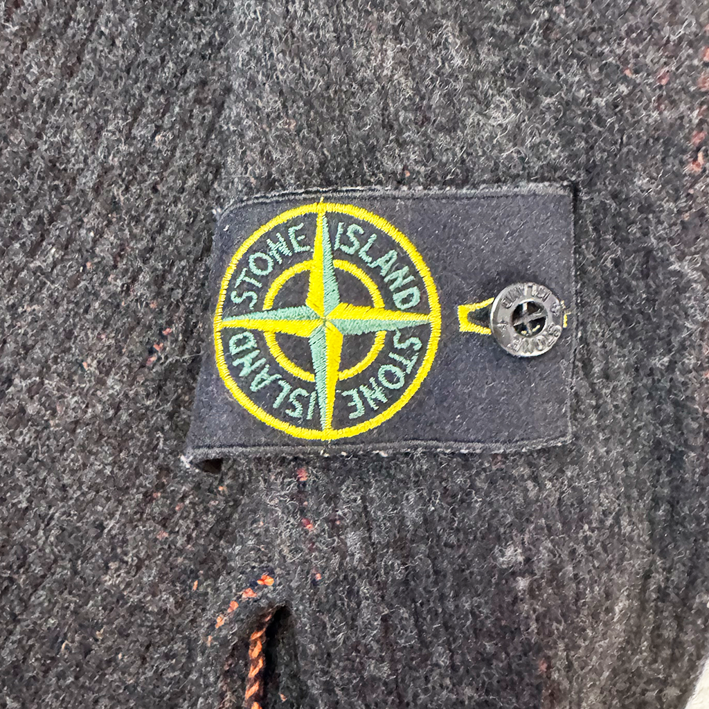 Stone Island Orange & Black Reversible Wool Sweater (XL)