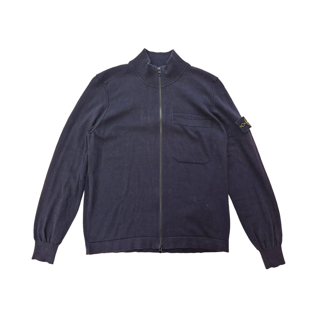 Stone Island Dark Blue Zip Sweater (M)