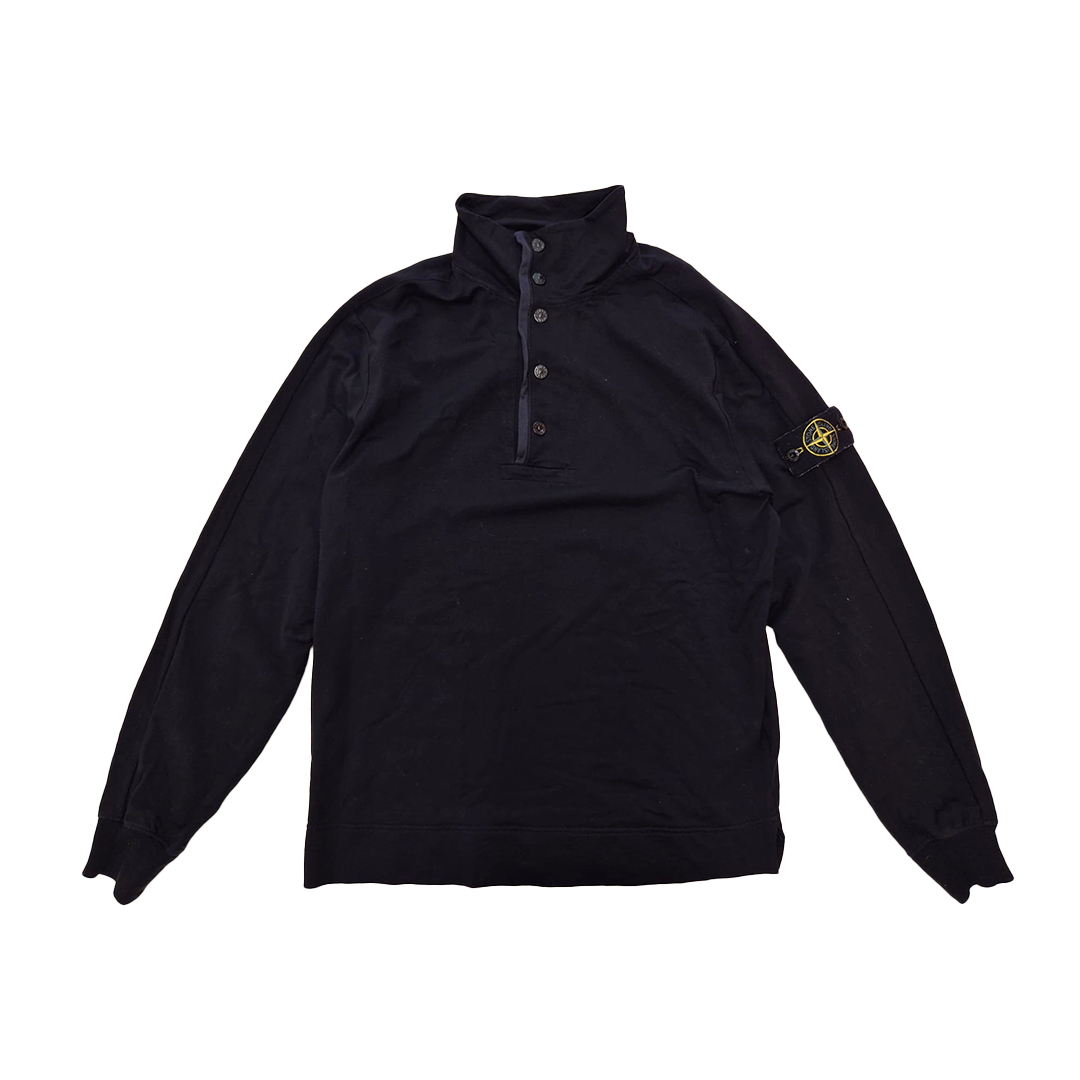 Stone Island Navy Cotton Pullover Jumper (L)