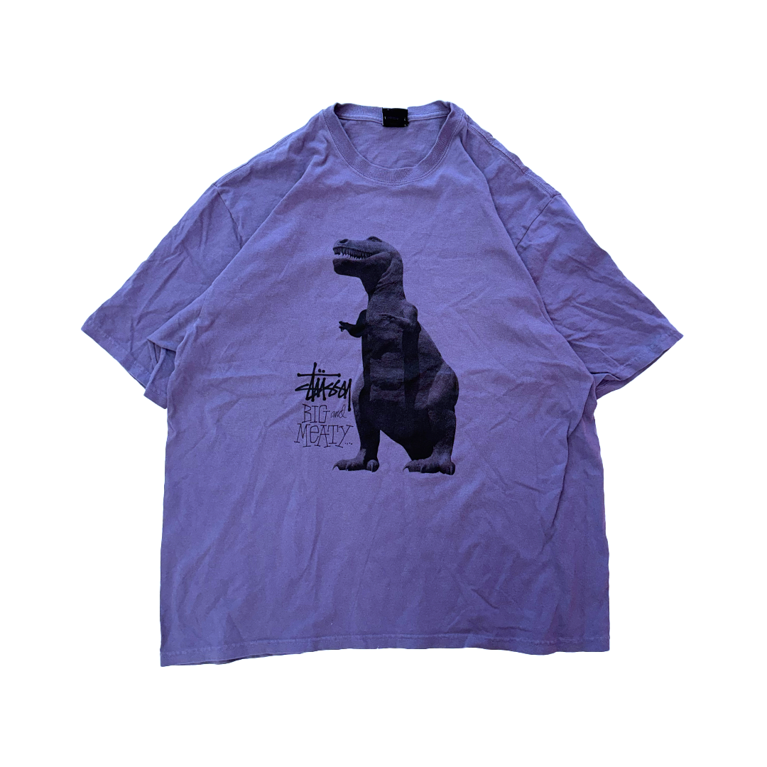 Stussy Big & Meaty Dinosaur Purple Tee (L)