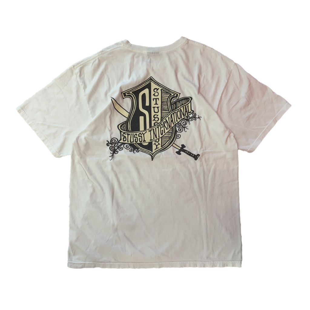 Stussy Coat of Arms White Tee (L)