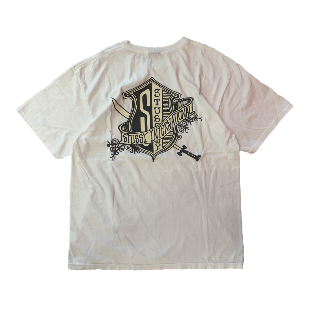 Stussy Coat of Arms White Tee (L)