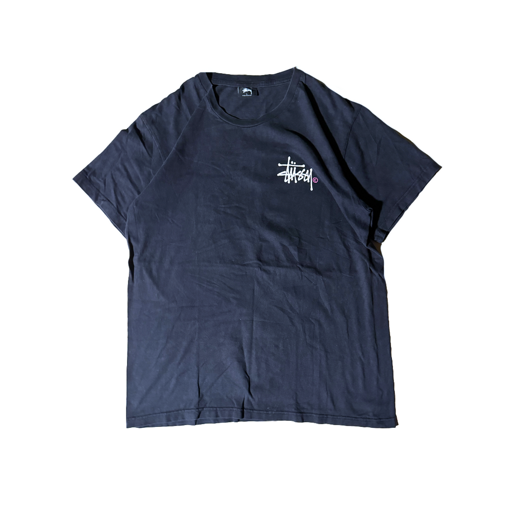 Stussy Big Script Logo Black Tee (L)
