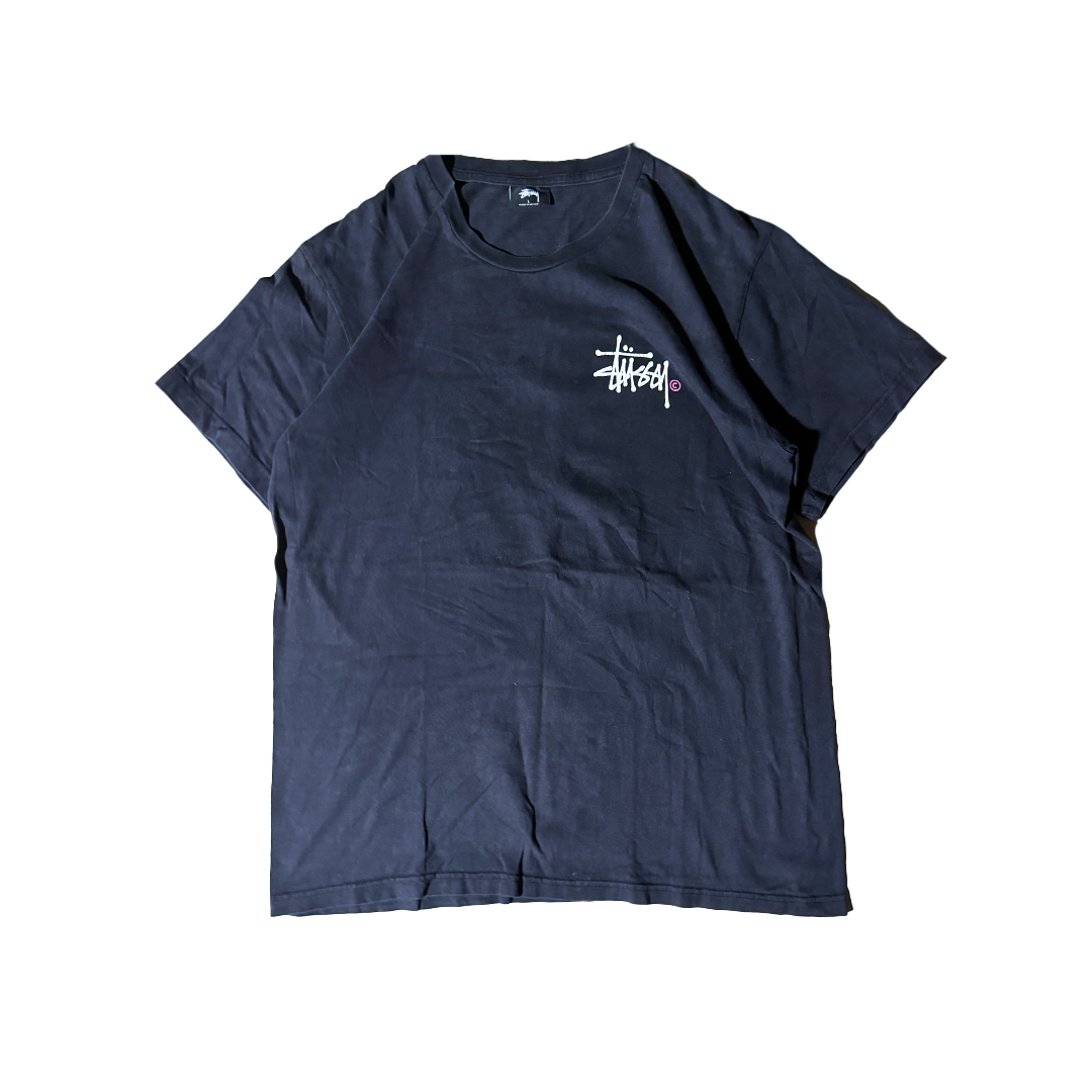 Stussy Big Script Logo Black Tee (L)