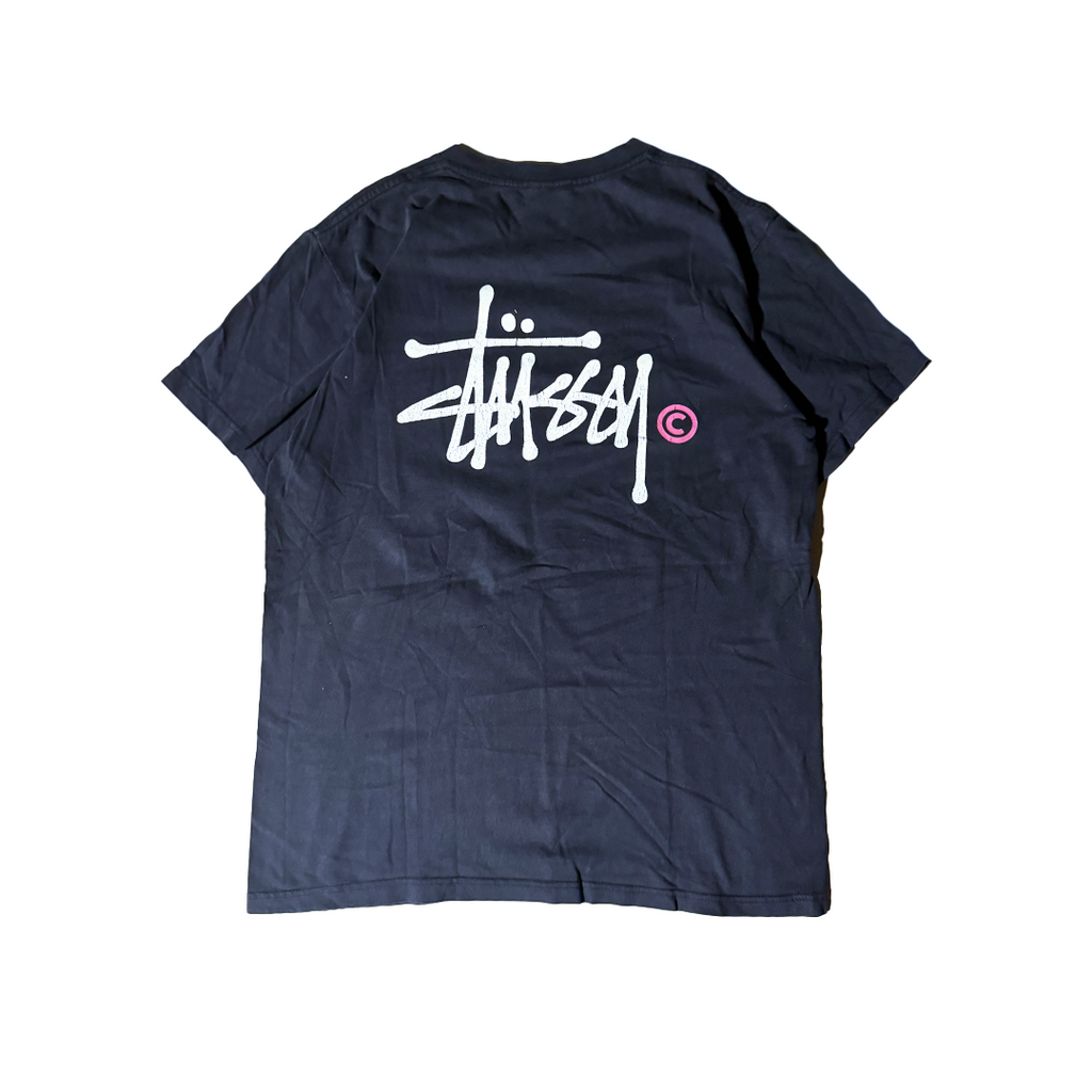 Stussy Big Script Logo Black Tee (L)