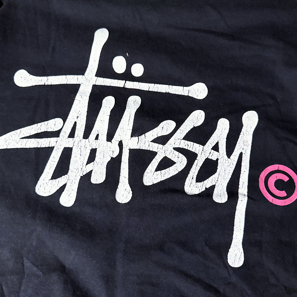 Stussy Big Script Logo Black Tee (L)