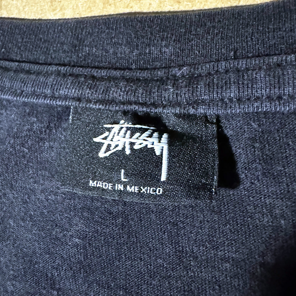 Stussy Big Script Logo Black Tee (L)
