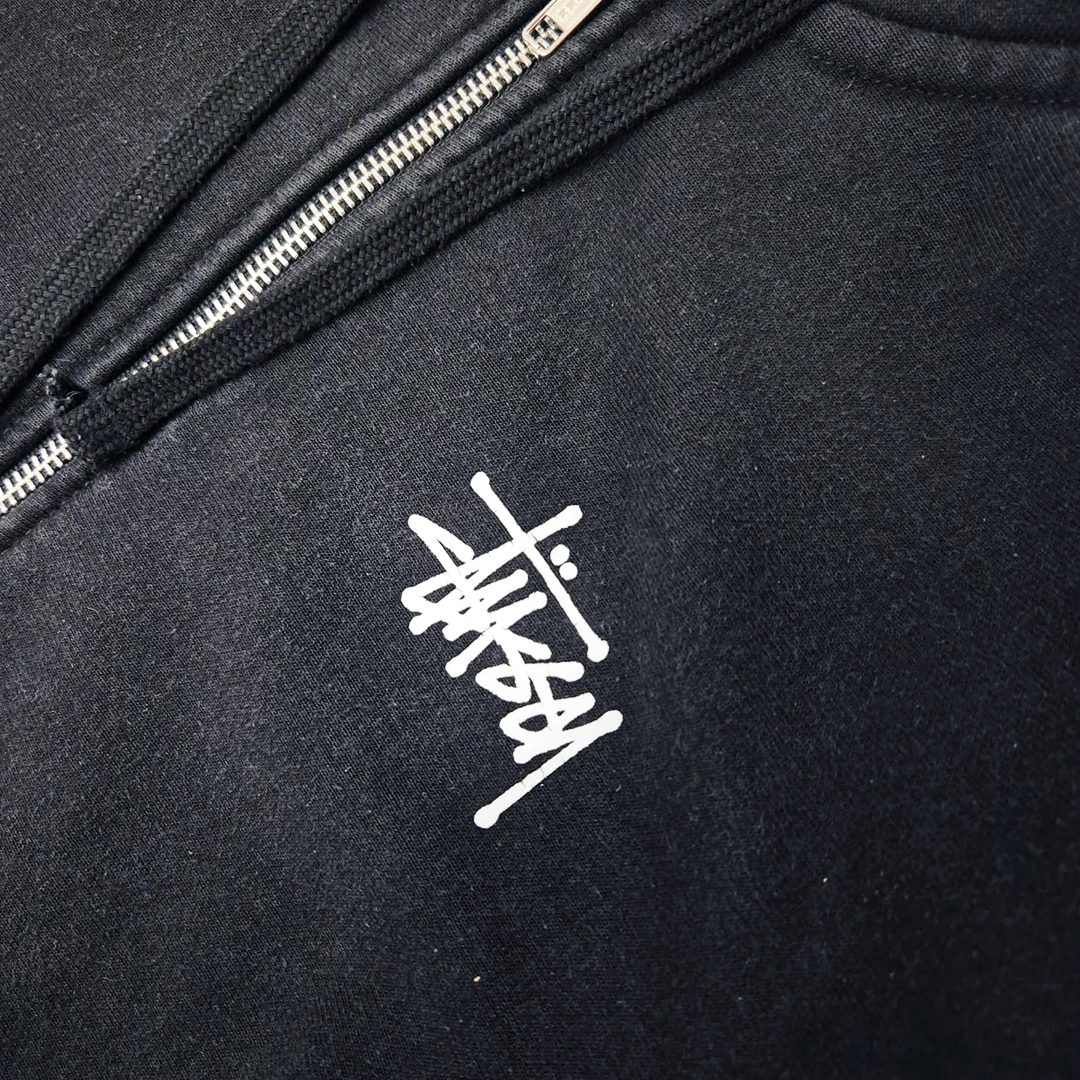 Stussy Logo Black Zip Hoodie (S)