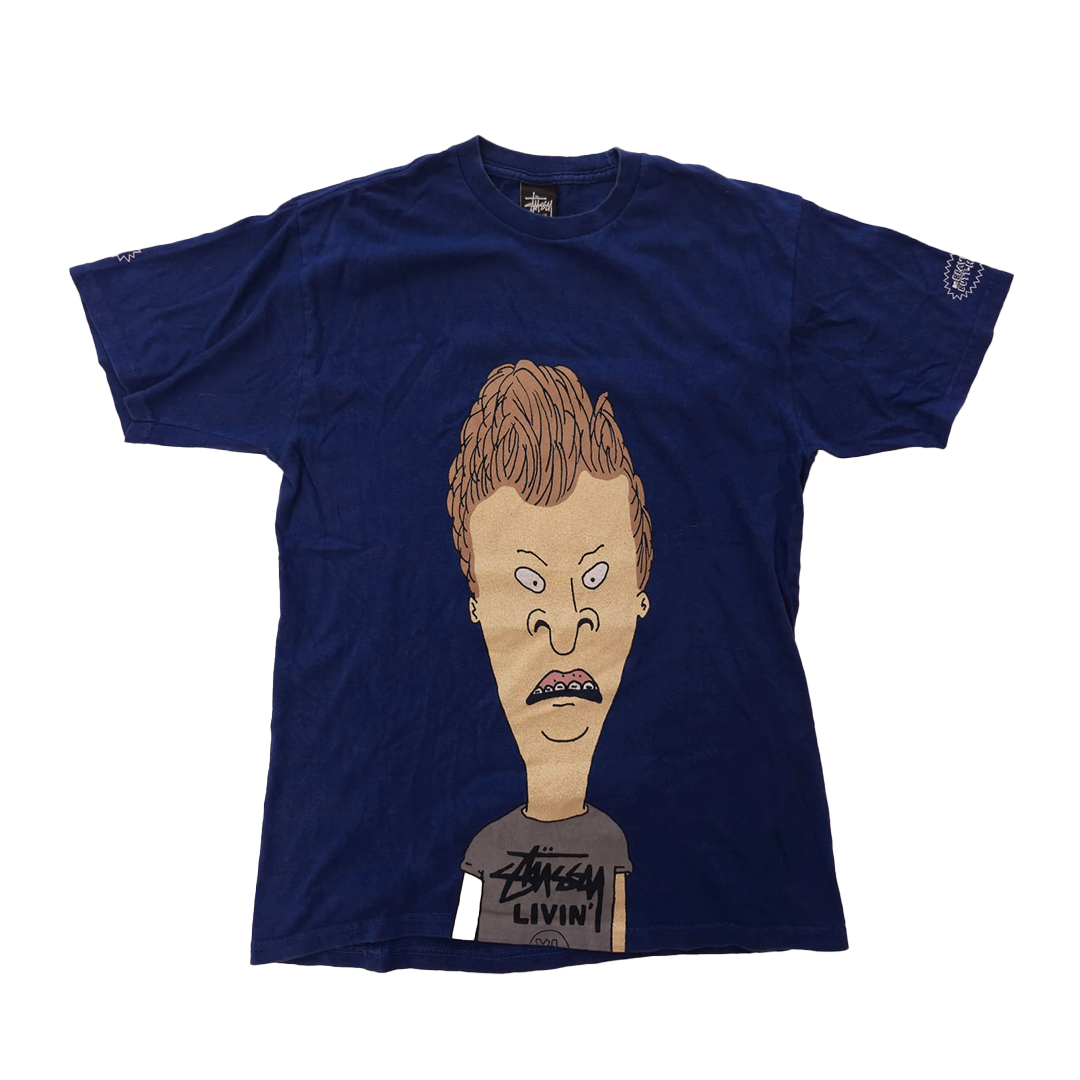 Stussy Beavis & Butthead Navy Tee (M)