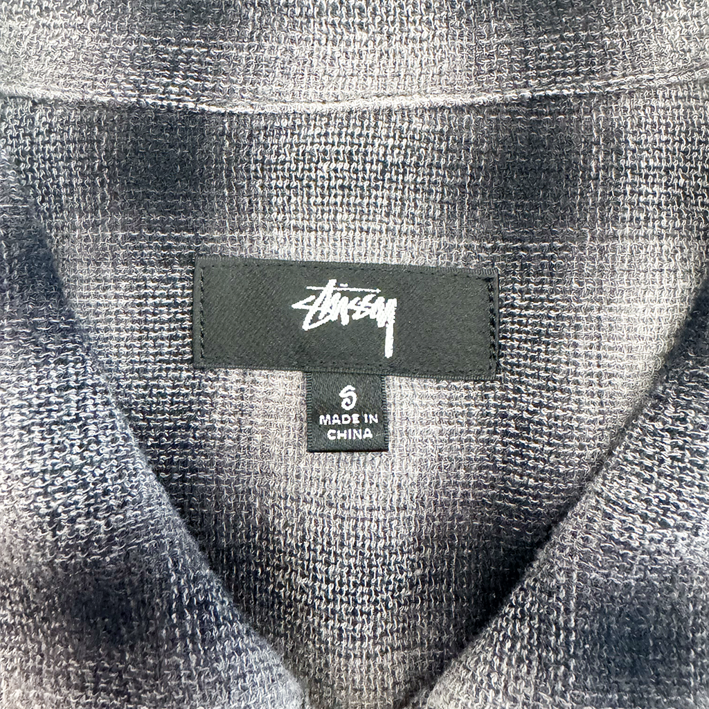 Stussy Zip Shirt Twisted Yarn Charcoal Plaid (S)