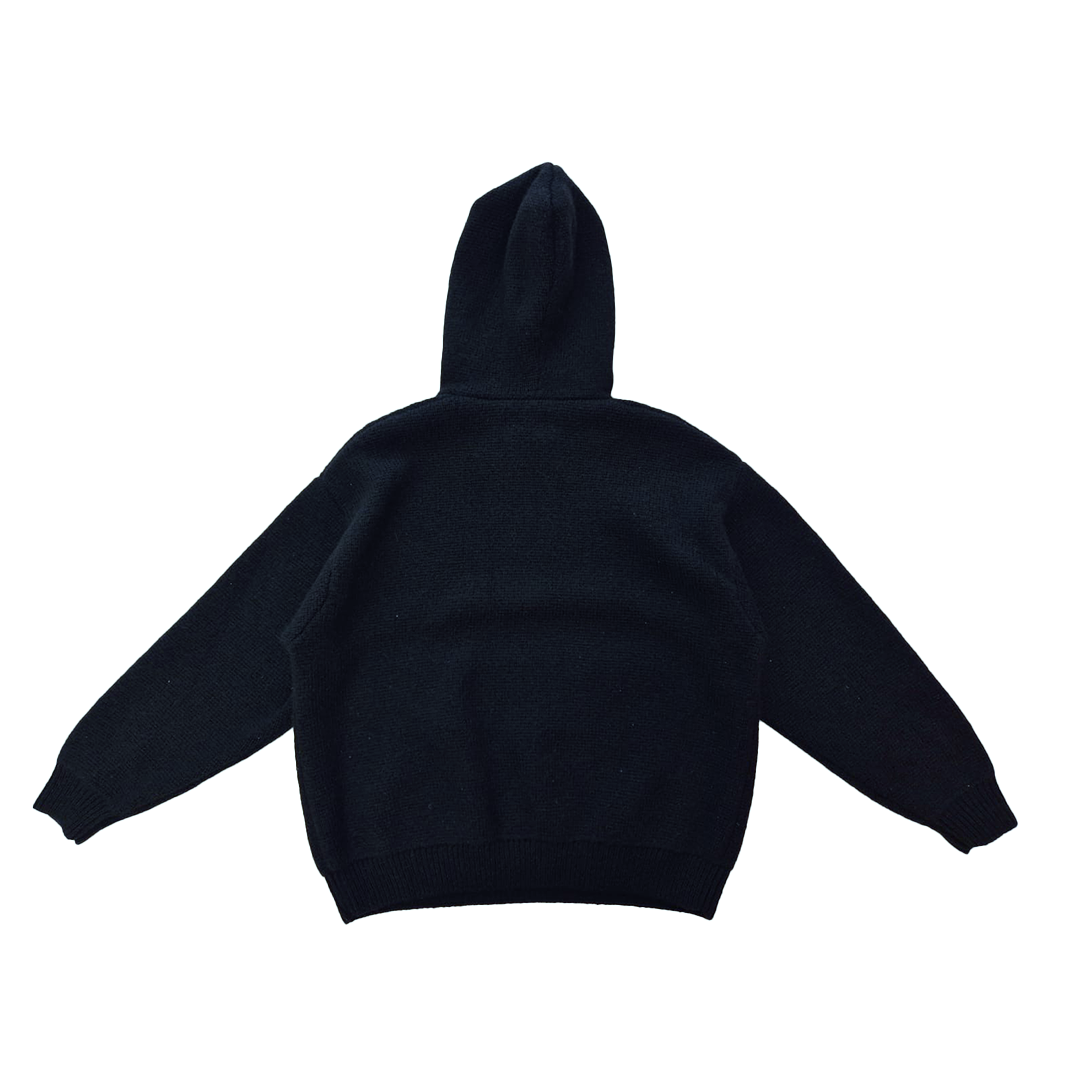 Stussy Wool Oversized Black Knit Hoodie (S)