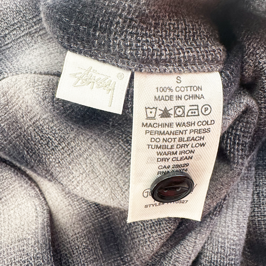 Stussy Zip Shirt Twisted Yarn Charcoal Plaid (S)