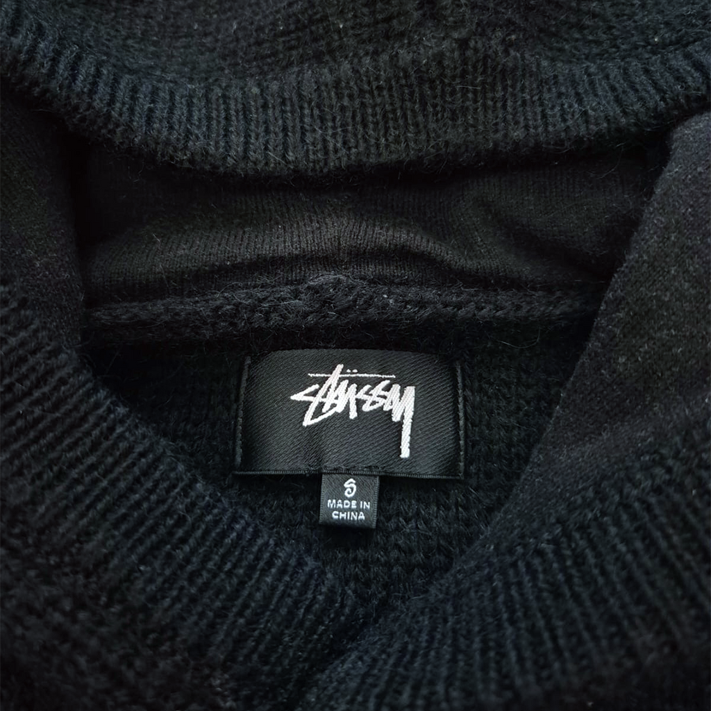 Stussy Wool Oversized Black Knit Hoodie (S)