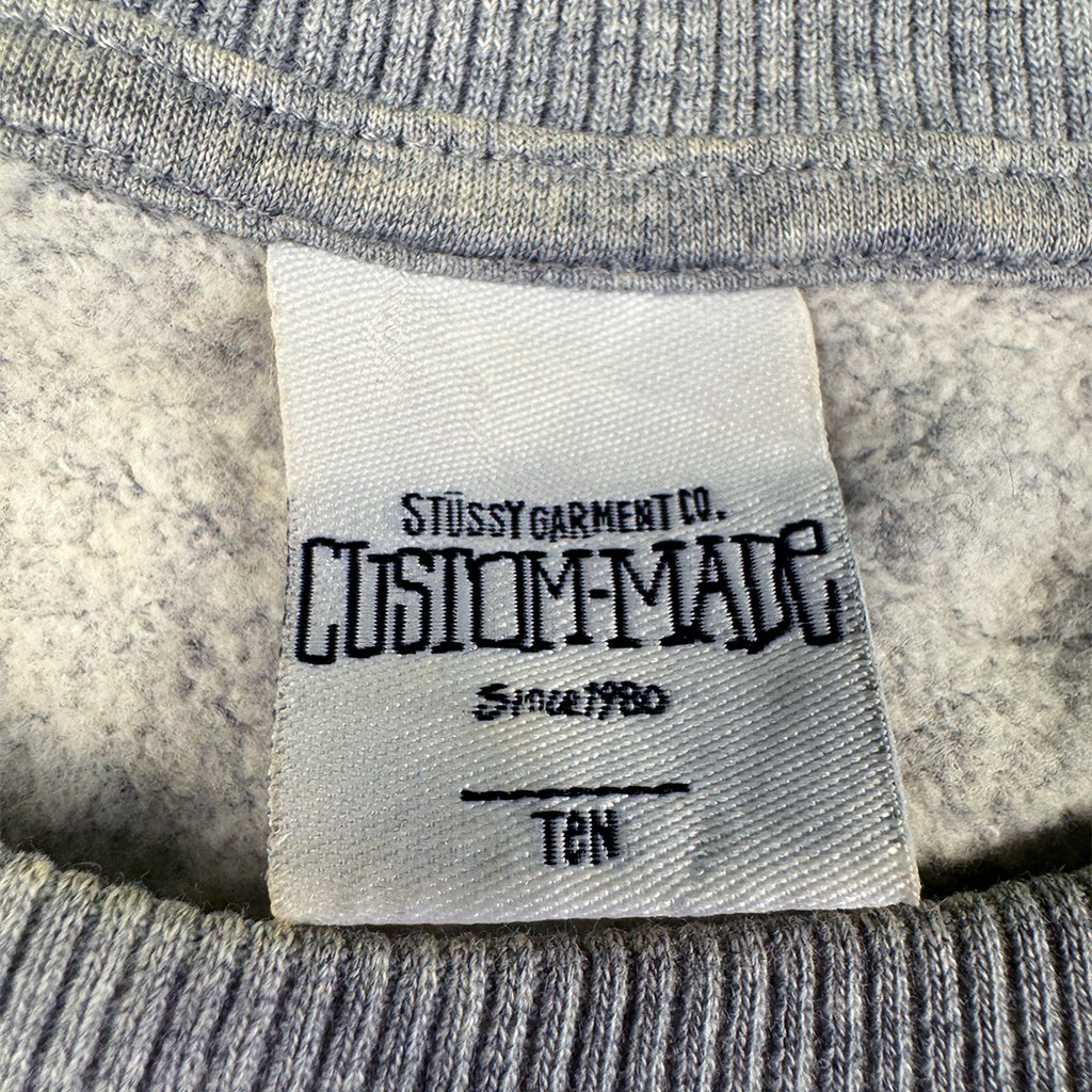 Stussy Custom Made World Tour Embroidery Grey Sweater (M/L)