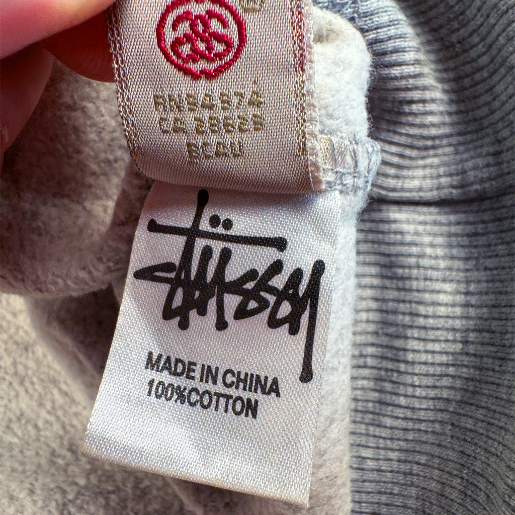 Stussy Custom Made World Tour Embroidery Grey Sweater (M/L)
