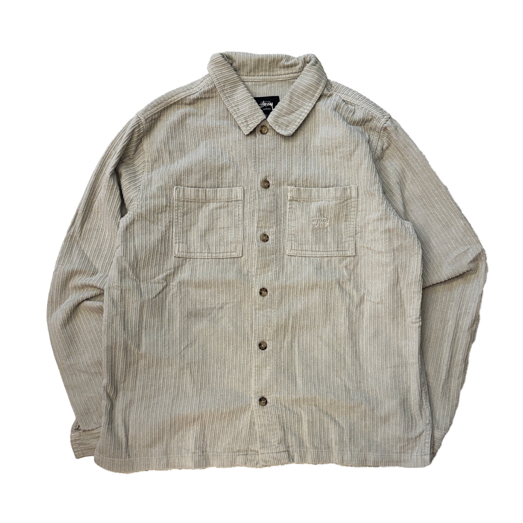 Stussy Corduroy Gray Henry Long Sleeve (M)