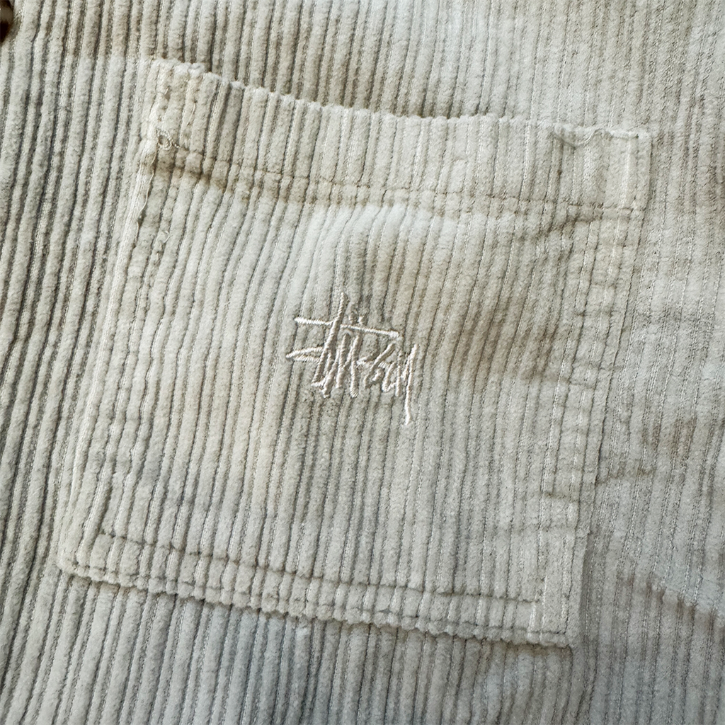 Stussy Corduroy Gray Henry Long Sleeve (M)
