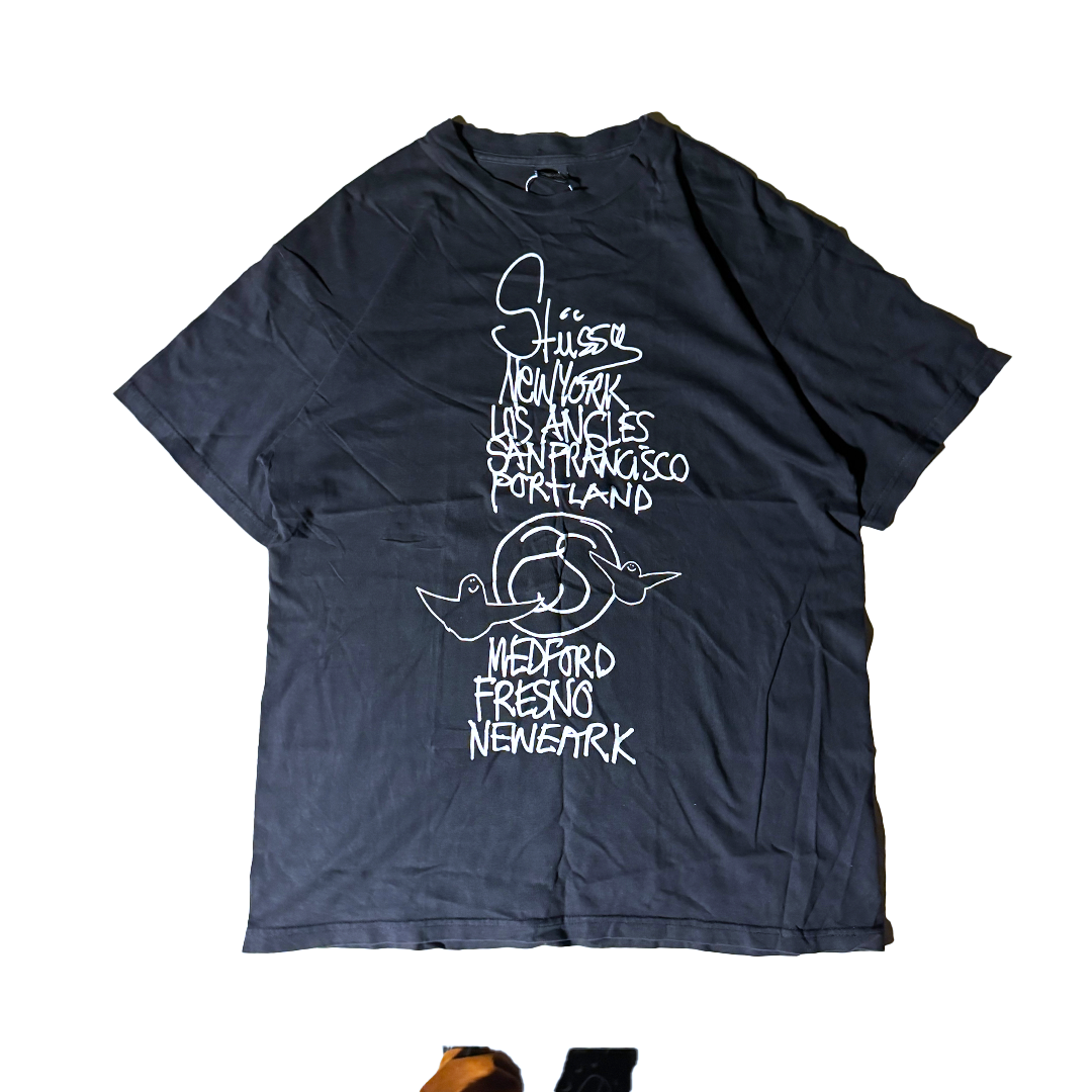 Stussy x Mark Gonzales World Tour Black Tee (L)
