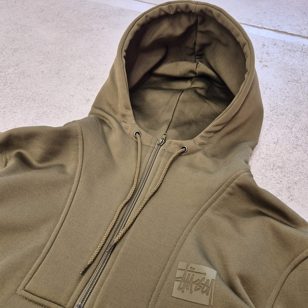 Stussy Half Zip Green Hoodie (M)